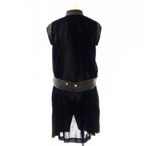 sacai デニム ベロア ワンピース ひざ丈 ノースリーブ コットン 1 紺 ネイビー /YQ OS