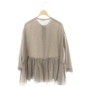 ARTS&SCIENCE 23SS Gather bottom shirt ギンガムチェック 1 ダークブラウン