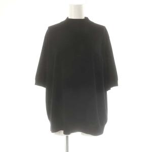 ショートスリーブウールニットプルオーバー カットソー 七分袖 2 ブラック /DO OS