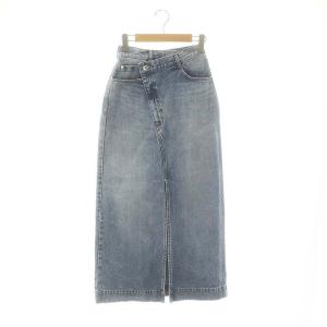 24SS スリットデニムスカート タイトスカート ロング 36 ライトブルー /DF OS