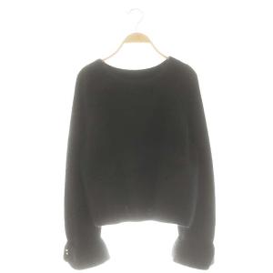 ボートネックニットトップ セーター ウール 36 ブラック /DO OS SH
