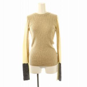 パッチスリーブプルオーバー ニット セーター 長袖 38 ベージュ マルチカラー /ES OS SH