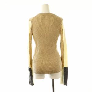 ENFOLD パッチスリーブプルオーバー ニット セーター 長袖 38 ベージュ マルチカラー /ES OS SH