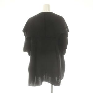 ENFOLD 23SS ケープカラープルオーバー CAPE-COLLAR PULLOVER ブラウス 半袖 38 黒 ブラック