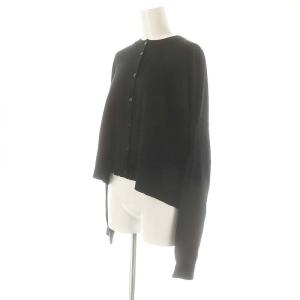 ENFOLD BOXカーデ カーディガン 長袖 クルーネック シルクコットン 38 黒 ブラック