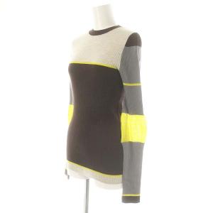 ENFOLD BI-COLOR PULLOVER プルオーバー ニット セーター 長袖 ウール 38 ミックスカラー