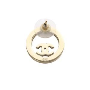 CHANEL YGラインストーンココマークピアス 片耳 ゴールド色 /SR32 OH
