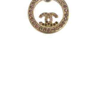 CHANEL YGラインストーンココマークピアス 片耳 ゴールド色 /SR32 OH