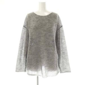 24AW ルーズモヘヤMIXボートネックニット セーター グレー /MI OS