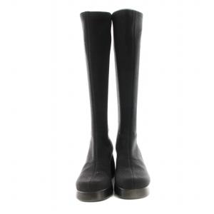 CAMPER ロングブーツ 厚底 キャンバス 38 黒 /MM OF