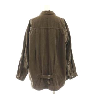 Deuxieme Classe プリーテッドジャケット シャツ サマーコーデュロイ 細畝 長袖 茶 ブラウン