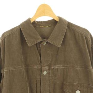 Deuxieme Classe プリーテッドジャケット シャツ サマーコーデュロイ 細畝 長袖 茶 ブラウン