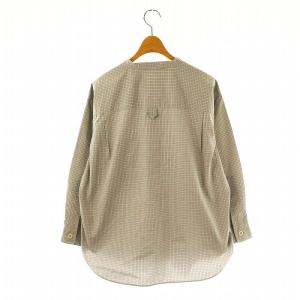 MHL. 23AW WINDOW CHECK END ON END COTTON シャツ 長袖 チェック 1 ライトグレー ブラック