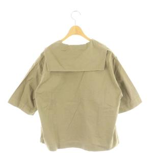MHL. 23SS SUPERFINE COTTON TWILL セーラーカラーシャツ 半袖 ?T カーキ /KO