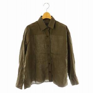 24SS Linen シャツ 長袖 麻 リネン チャコールグレー