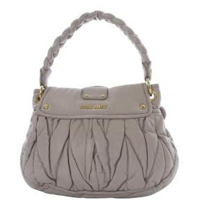 miumiu マテラッセ ハンドバッグ ワンハンドル ショルダーバッグ ワンショルダー 2way 斜め掛け レザー ピンク