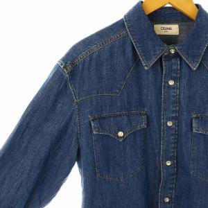 CELINE by Hedi Slimane オーバーサイズ ウエスタンシャツ XS ブルー