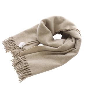 フリンジウールスカーフ オーバーサイズ マフラー べージュ CA0102 /SR19