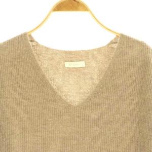 Loungedress GALLARDAGALANTE カシミヤ100畦Vネックニット セーター 長袖 F モカ /HK OS SH