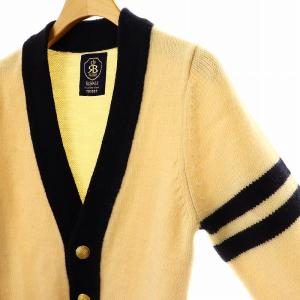 Deuxieme Classe ウール バイカラー Vネックカーディガン ニット 長袖 アイボリー ブラック