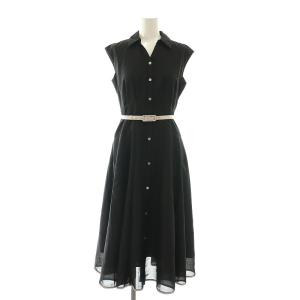 24SS レディシャツワンピース ベルト付き 0 黒 /MI OS