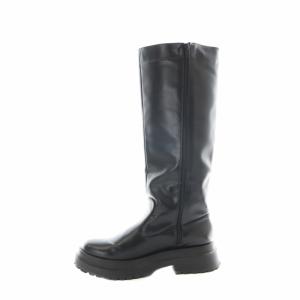 who's who Chico ロングブーツ 厚底 レザー L 24.5cm 黒 ブラック /AS OS