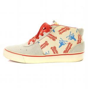 スニーカー シューズ チャッカ ロゴ 総柄 6 グレー 赤