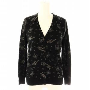 ヒスベア ロゴ カーディガン 長袖 F ブラック グレー