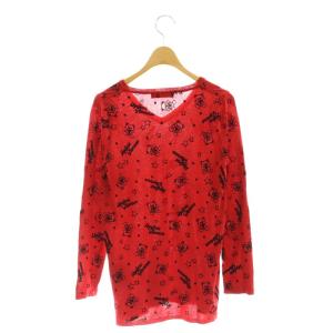 HYSTERIC GLAMOUR ヒスベア ロゴ ニット カットソー プルオーバー F 赤 黒 /CX OS
