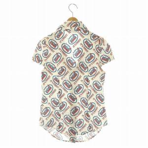 HYSTERIC GLAMOUR ロゴ シャツ 半袖 F ホワイト マルチカラー /DF OS