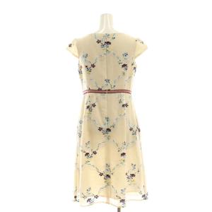 TOCCA RAMBLING ROSE ドレス ワンピース 膝丈 半袖 0 ライトベージュ