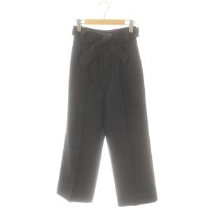 タックハイウエストワイドデニムパンツ ジーンズ ストレート ジッパーフライ シルク混 34 ネイビー /DO