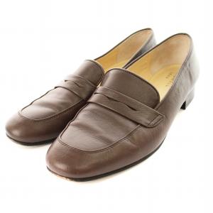 idea コインローファー レザー 22.5cm 茶 /MM OF