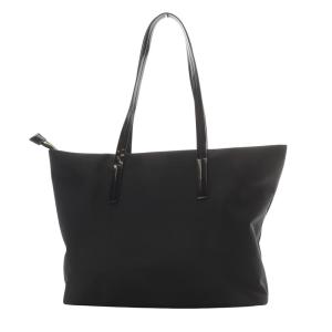 LANVIN en Bleu マルク トートバッグ 中 ハートカラビナ ショルダーバッグ ナイロン ブラック