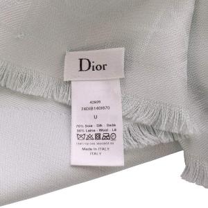 Dior ストール シルク ウール混 ブルー
