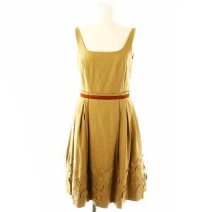 ワンピース ひざ丈 ノースリーブ 38 キャメル 22994 /DF OS