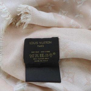 LOUIS VUITTON ストール マフラー モノグラム 大判 シルク ウール ピンク