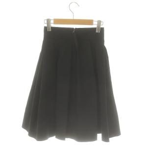 FOXEY NEW YORK フルタックスカート 膝丈 フレア 38 黒 ブラック /NR OS