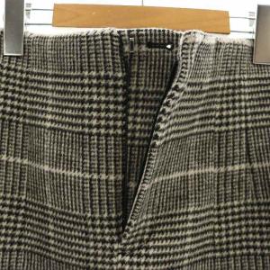 CELFORD 24AW フォルムミニスカート タイト チェック ジッパーフライ 36 グレー 黒 /NR OS