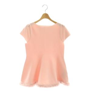 24AW ファートリムペプラムニットプルオーバー カットソー 半袖 36 ピンク /NR OS
