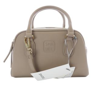 24AW スクエアボストンバッグ ショルダーバッグ ハンドバッグ 2way フェイクレザー べージュ