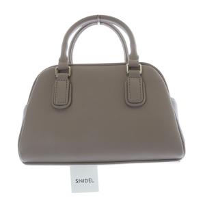 SNIDEL 24AW スクエアボストンバッグ ショルダーバッグ ハンドバッグ 2way フェイクレザー べージュ