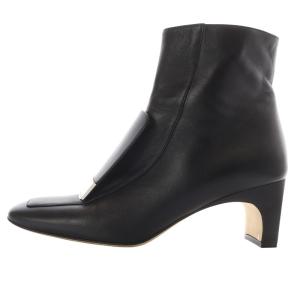 SR1 スクエアトゥ ショートブーツ 38.5 ブラック A78930