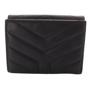 SAINT LAURENT PARIS Wホック財布 ルル コンパクトウォレット ブラック 504965