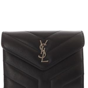 SAINT LAURENT PARIS Wホック財布 ルル コンパクトウォレット ブラック 504965