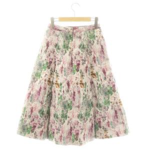 ANAYI 23AW カラーウォールジャガードスカート ロング フレア 36 マルチカラー