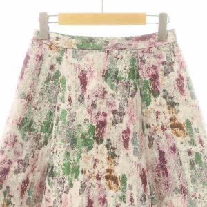 ANAYI 23AW カラーウォールジャガードスカート ロング フレア 36 マルチカラー