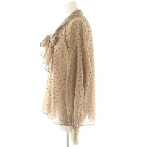 ANAYI 24AW オーガンジーラグランタイブラウス 38 モカ ブラック