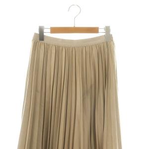 ANAYI スエードタッチプリーツスカート ロング丈 38 ベージュ