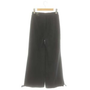 adidas IC6623 W DANCE ニットパンツ スウェット ワイド 裾リボン S 黒 /MI OS